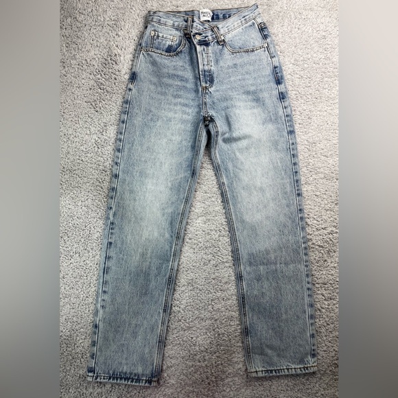 Princess Polly Jeans Womens 0 High Rise Casual Light Acid Wash Denim Grunge - Picture 1 of 6